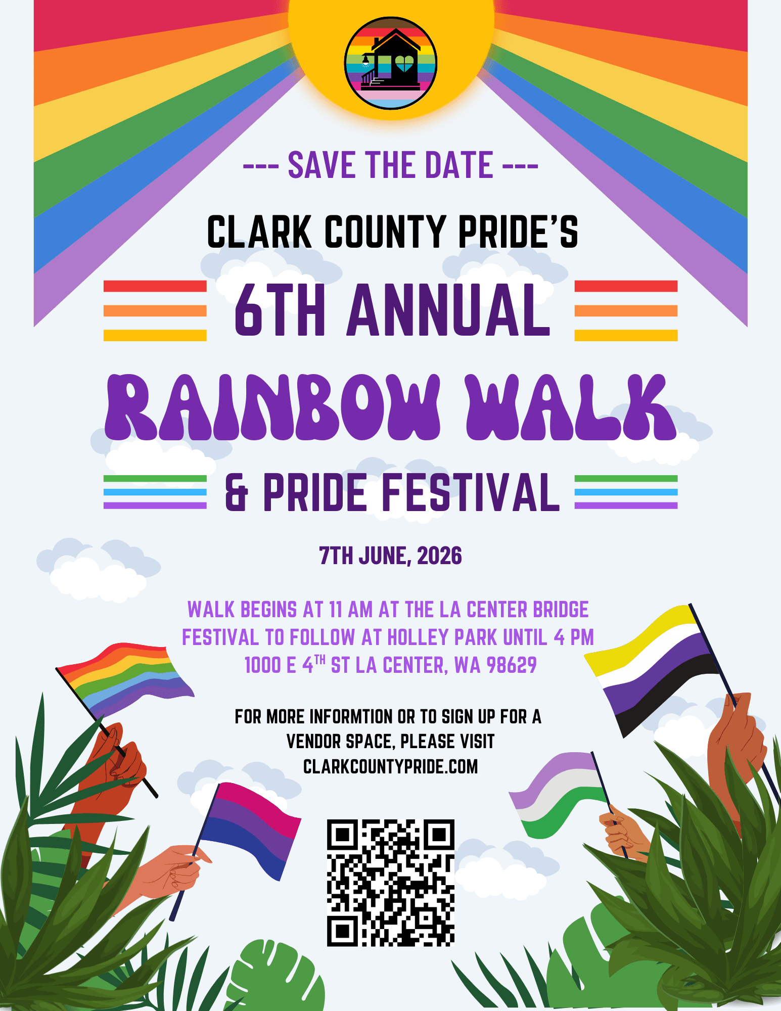 Flyer for Rainbow Walk in La Center, WA